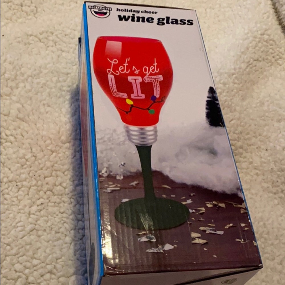 Holiday wine glass